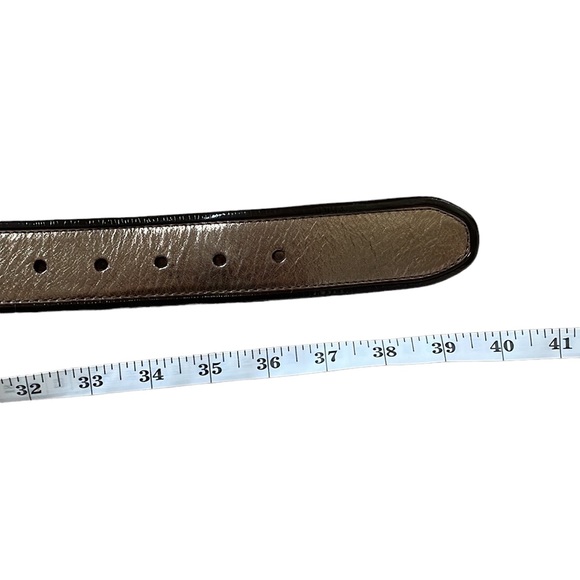 Fossil Genuine Leather Gold Metallic Brown Belt, Size Medium - Picture 9 of 11